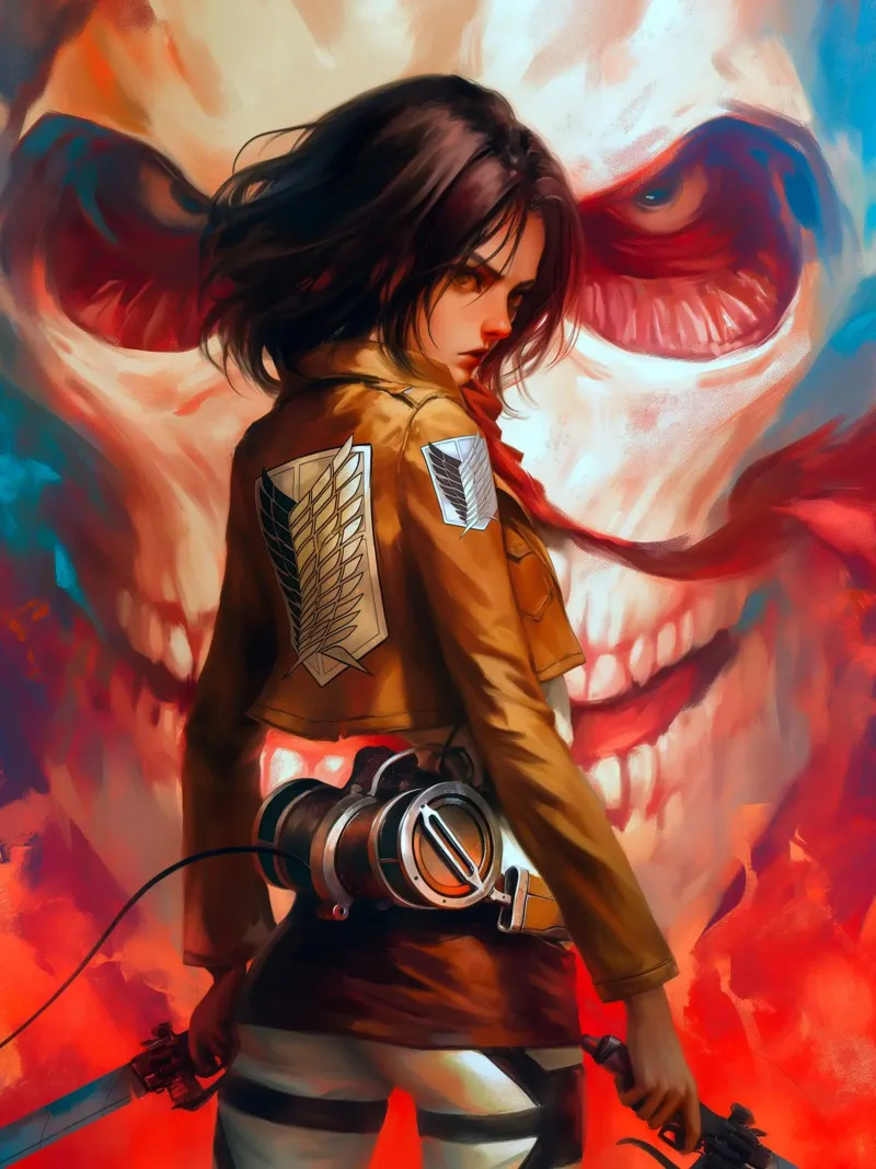 Mikasa Ackerman Attacco su Titano pellicola backlit da Fleur de Lys