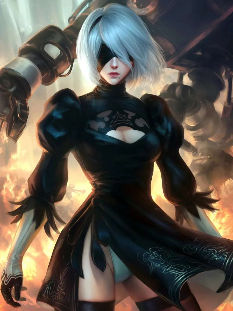 2B Nier Automata pellicola backlit da Fleur de Lys