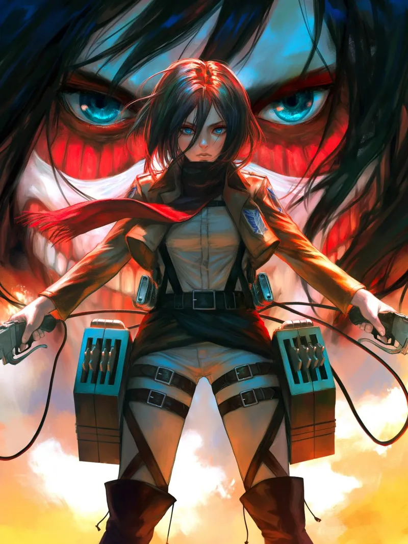 Mikasa Ackerman Attack on Titan metacrilato de Fleur de Lys
