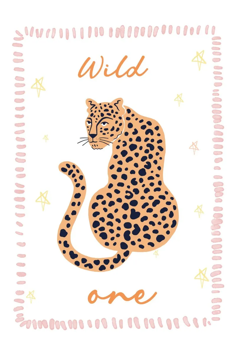 Wild One Cheetah Poster, Animal Poster, Nursery Print canvas by Little Lola