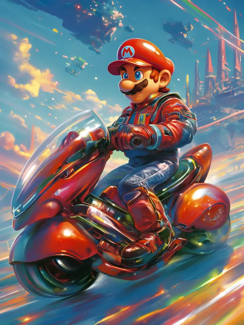 Super Mario Kart poster con telaio in alluminio da Fleur de Lys