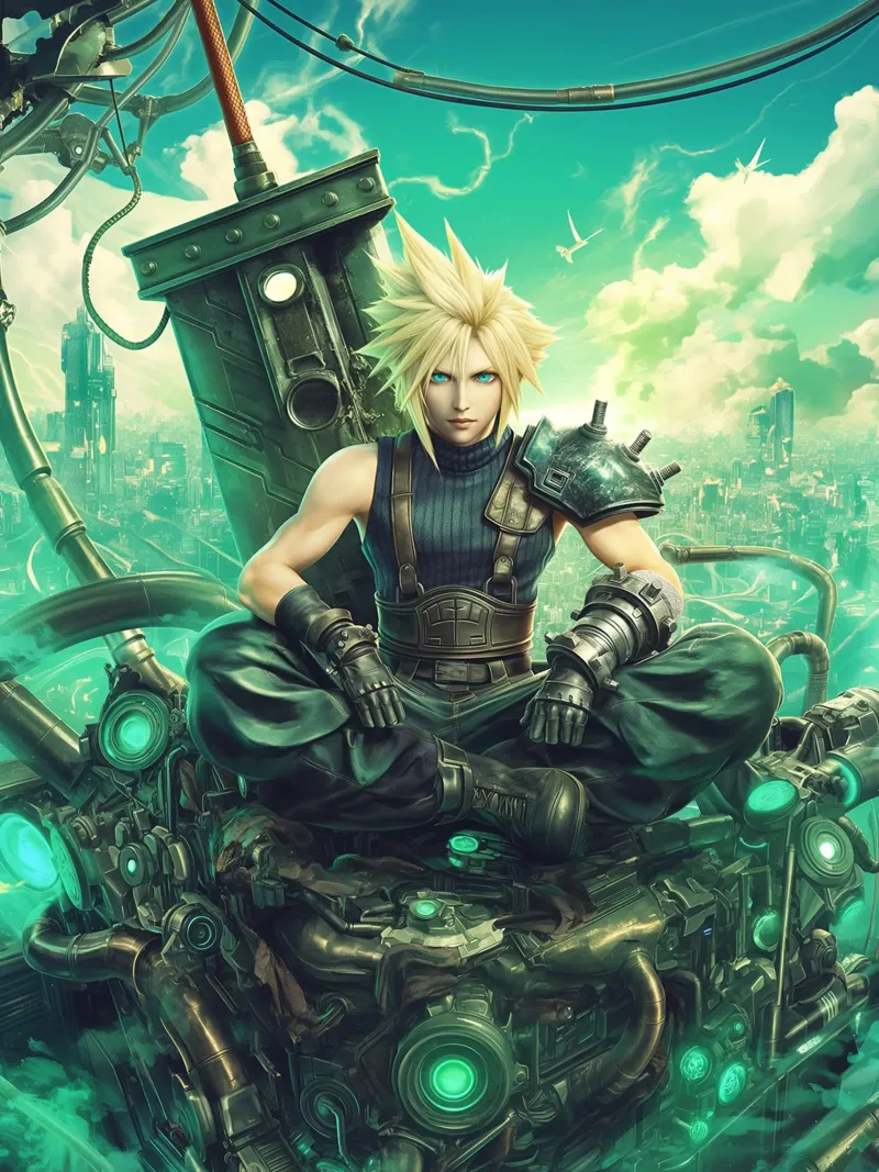 Final Fantasy canvas met Baklijst van Fleur de Lys