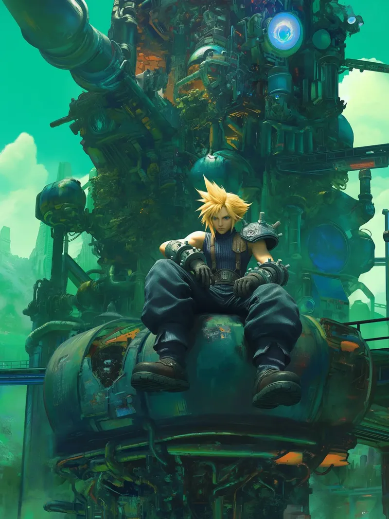 Final Fantasy canvas with Floater frame by Fleur de Lys
