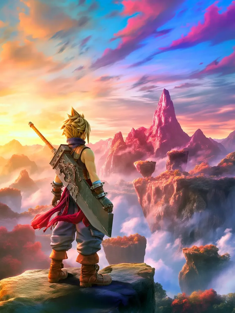 Final Fantasy canvas met Baklijst van Fleur de Lys