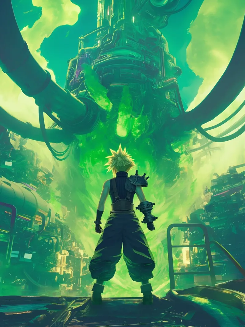 Final Fantasy canvas met Baklijst van Fleur de Lys