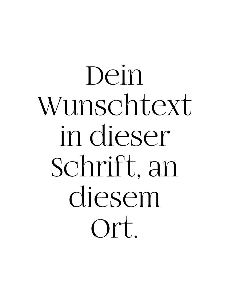 Wunschtext in schwarz weiß alluminio dibond da WORTSPIEL