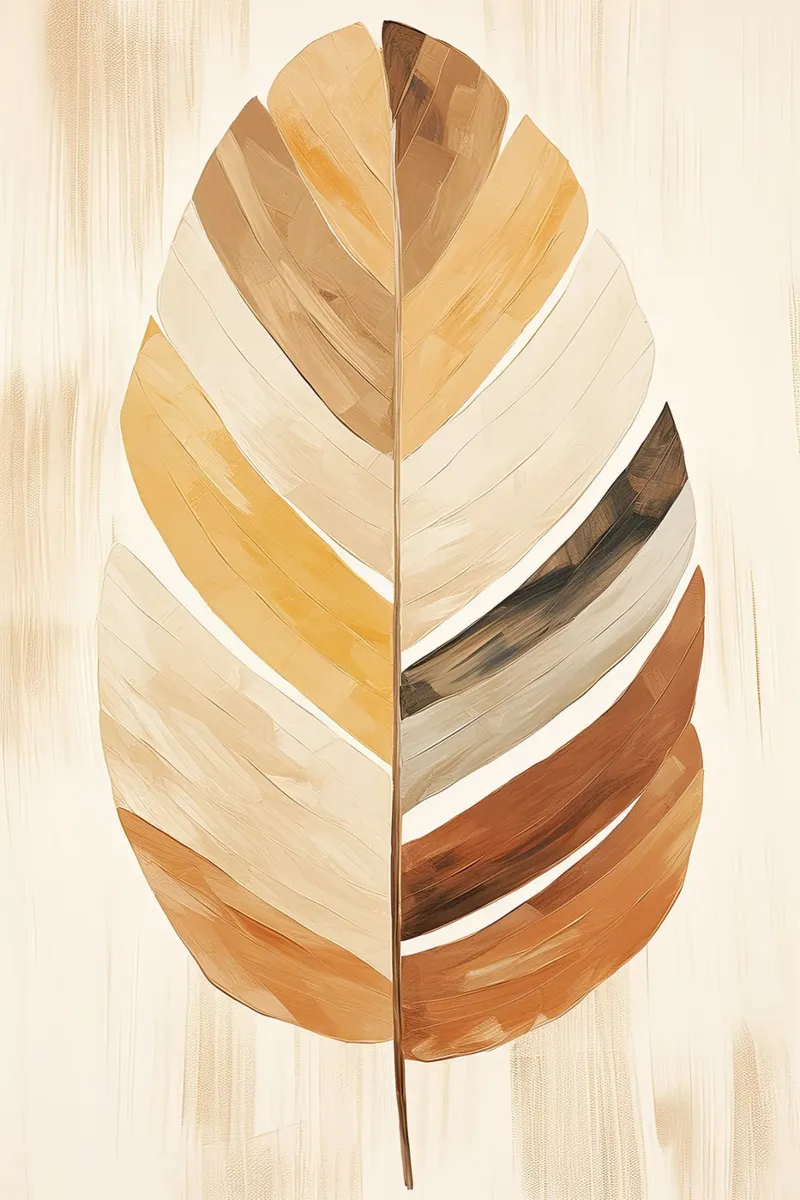 Feathers abstract in sand colours canvas by Imagine