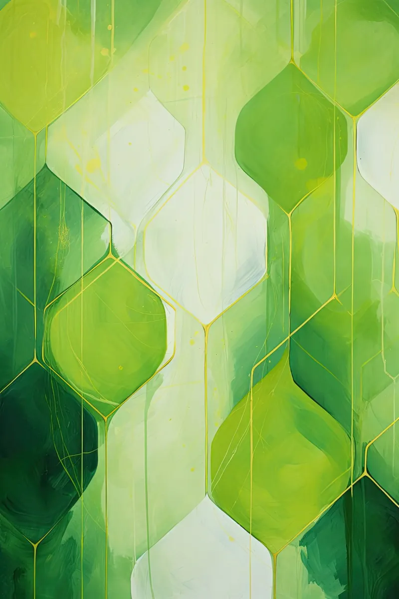 Abstract and green colours canvas by Imagine