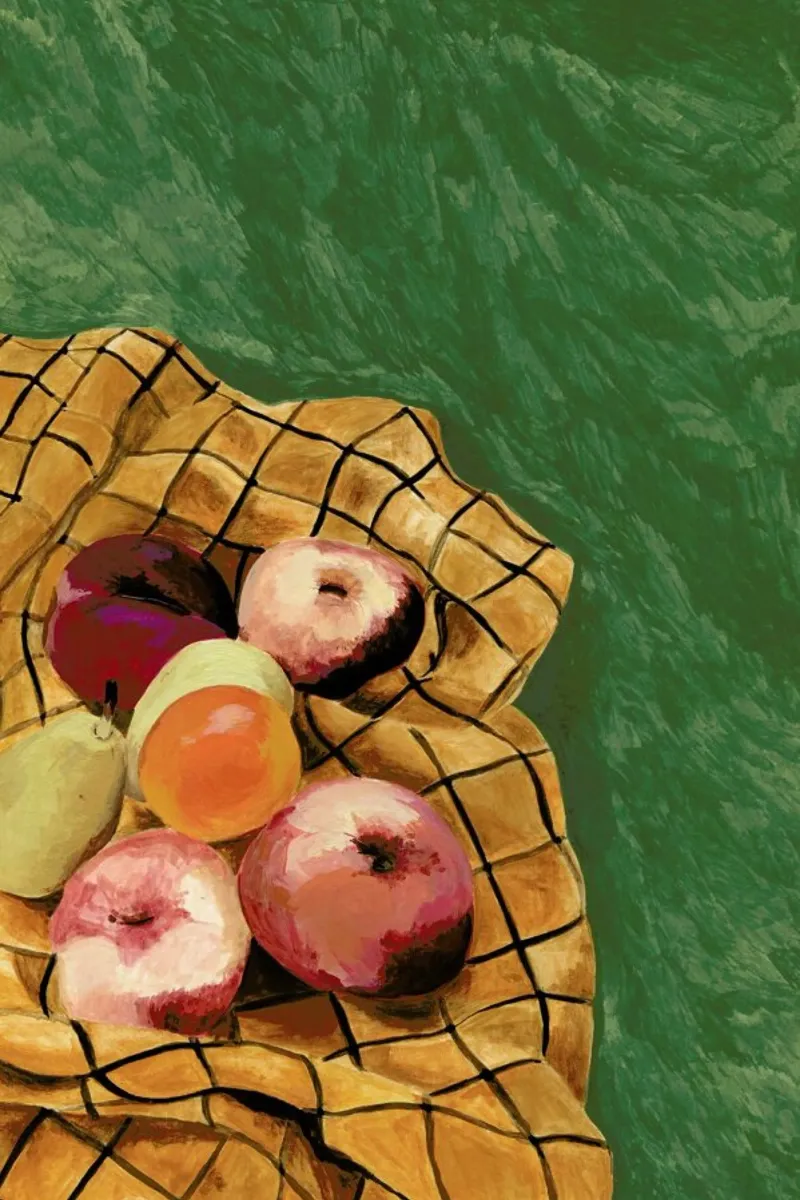 Still Life With Fruits poster con telaio in plastica da Isabelle Vandeplassche