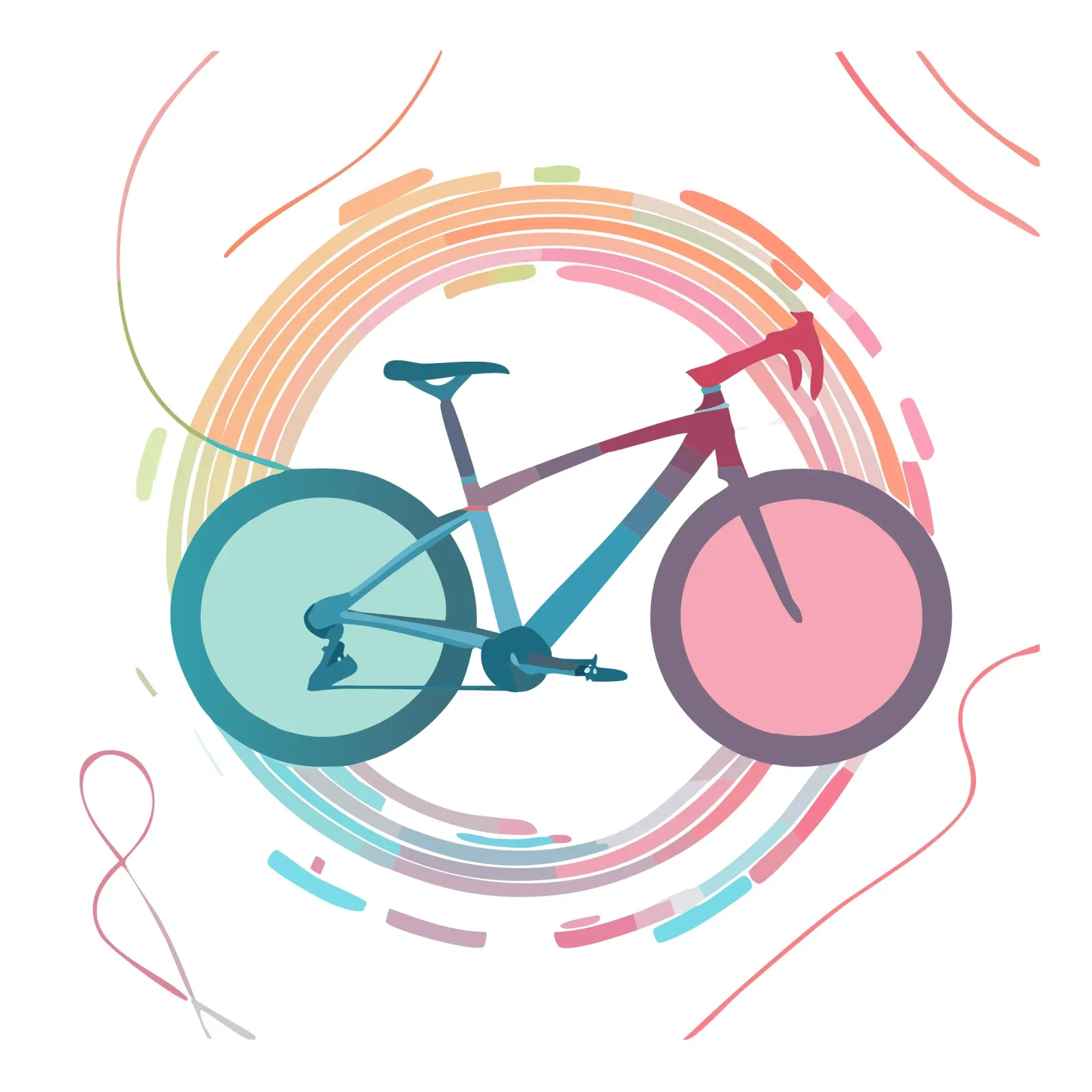Modern road bike design - colourful bike in the colour wheel canvas by Radkunstwerk