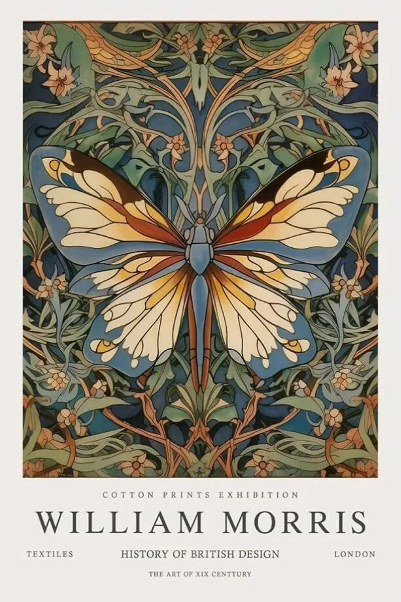 farfalla intricata design william morris pellicola backlit da komo store