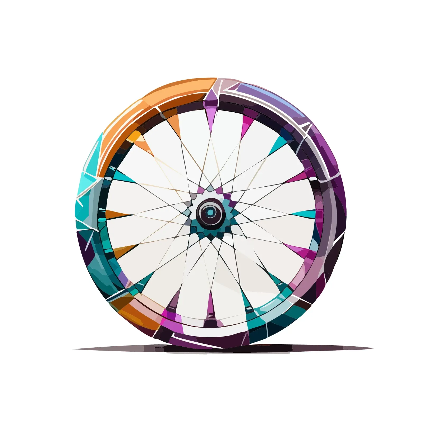 Roue avant stylée d'un vélo de course - Géométrique & Polygonale hahnemühle de Radkunstwerk