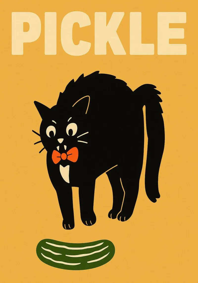 Gatto Nero Sottaceto poster con telaio in alluminio da Rawdenox