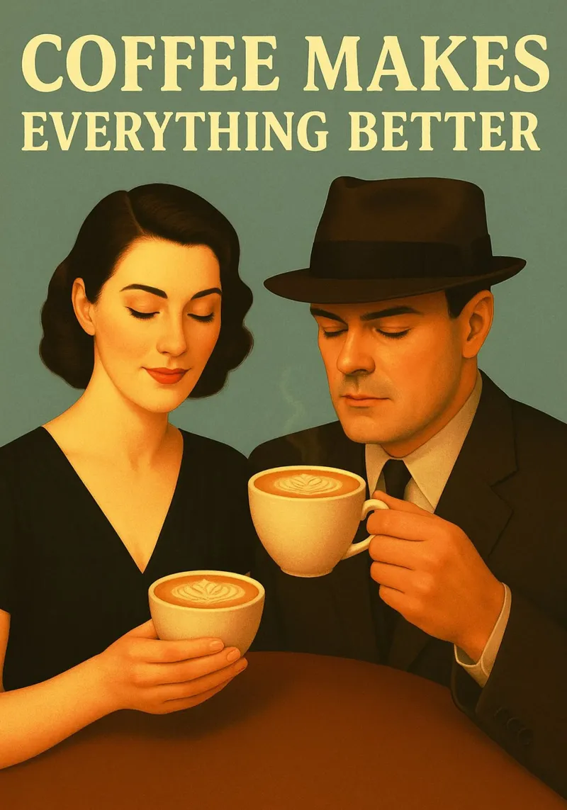 Mit Kaffee wird alles besser Poster mit Kunststoffrahmen von Rawdenox