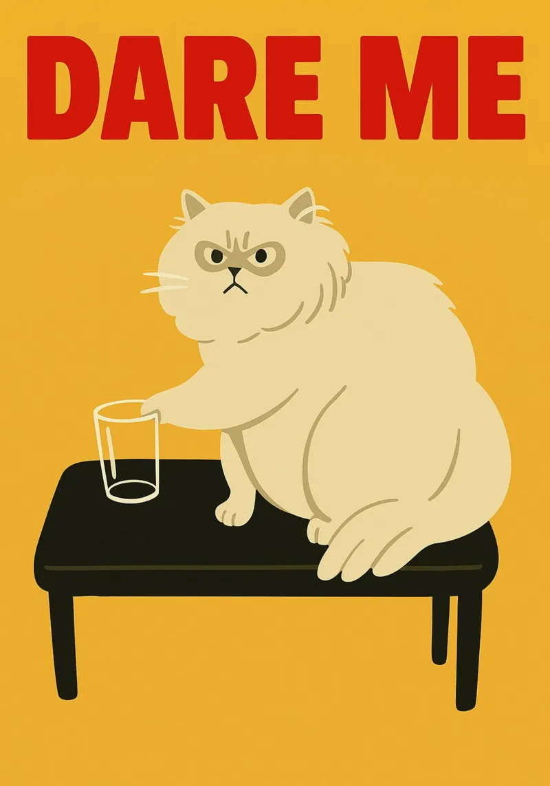 Obbligo di gatto divertente poster con telaio in legno da Rawdenox