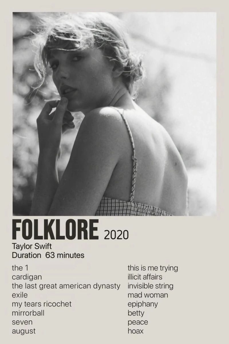 Folklore 2020 Taylor Poster von HUMMERSONIC
