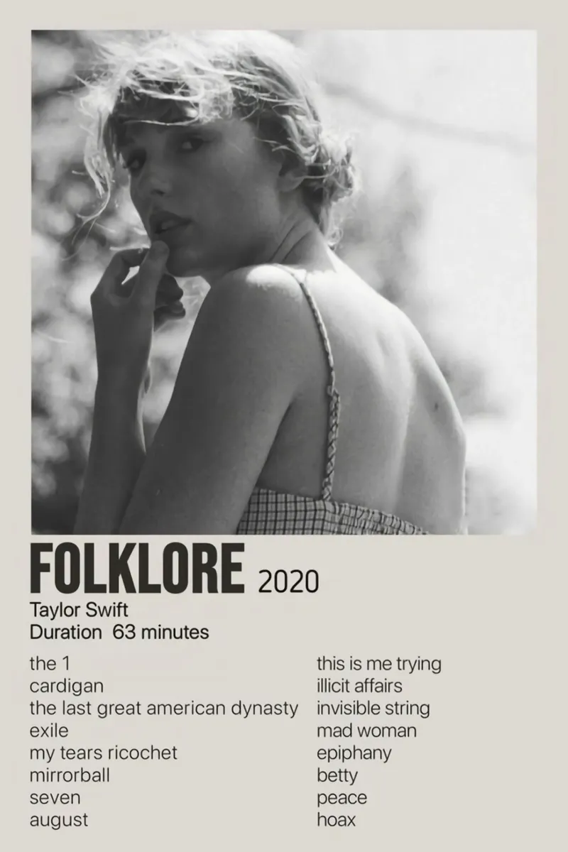 Folklore 2020 Taylor pellicola backlit da HUMMERSONIC