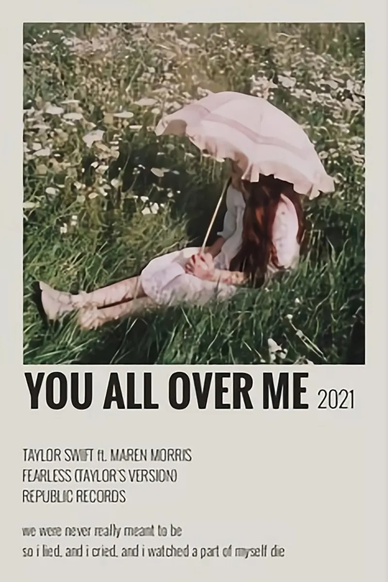 You All Over Me 2021 - Poster di Taylor Swifts pannello forex da HUMMERSONIC