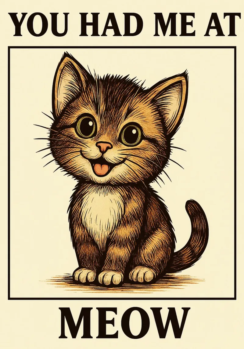 Funny Cat You Had Me At Meow metacrilato de Rawdenox