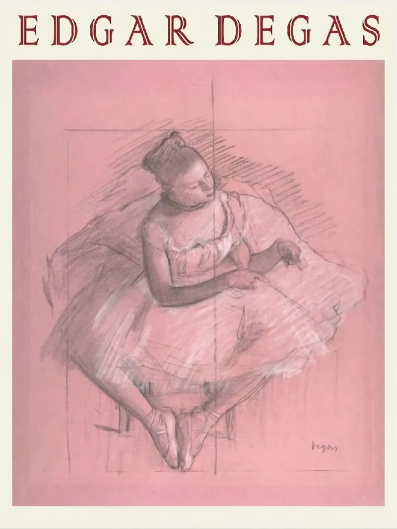 Poster del balletto di Edgar Degas poster con telaio in legno da Alfieson