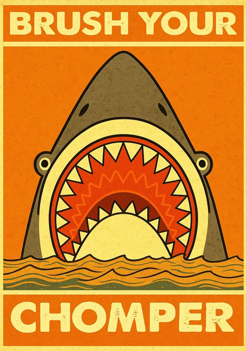Shark Bathroom Funny alu dibond de Rawdenox