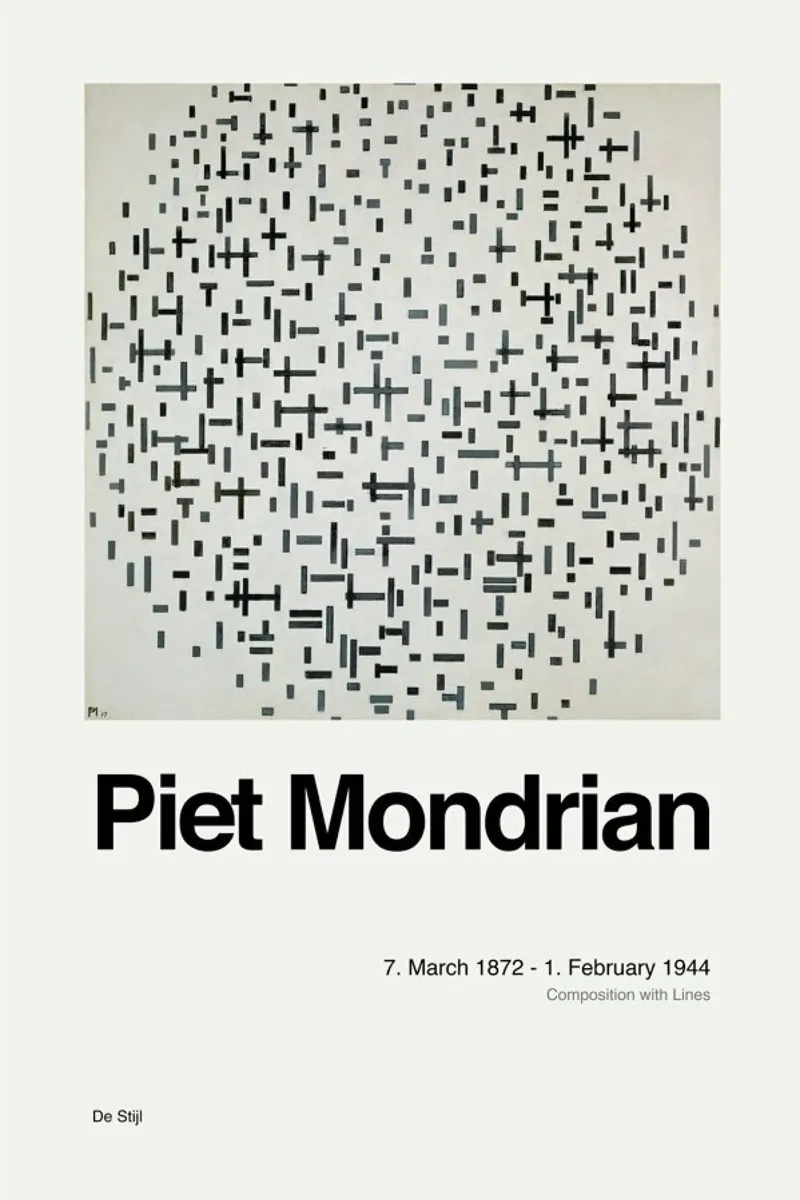 Mondrian - Composition with Lines pellicola backlit da ARTOTHEK