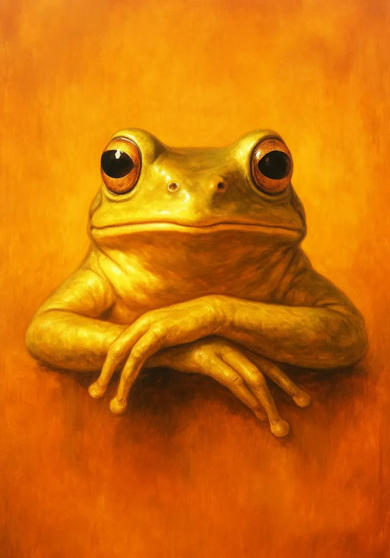 Silly Grumpy Frog canvas by Rawdenox