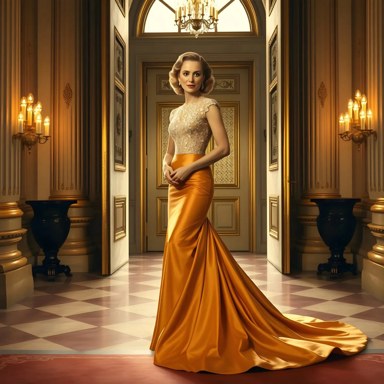 Evita Peron alla Casa Rosada poster con telaio in legno da Anita's Dream