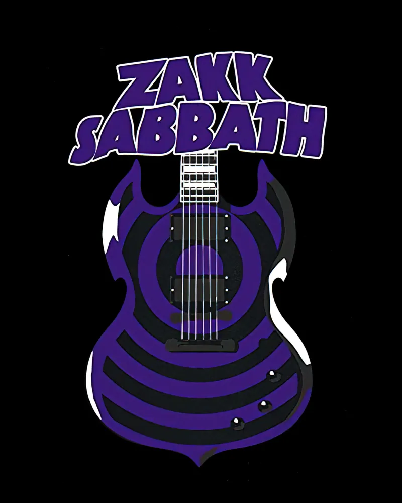 Zakk Sabbath chitarra viola pellicola backlit da Band Merch
