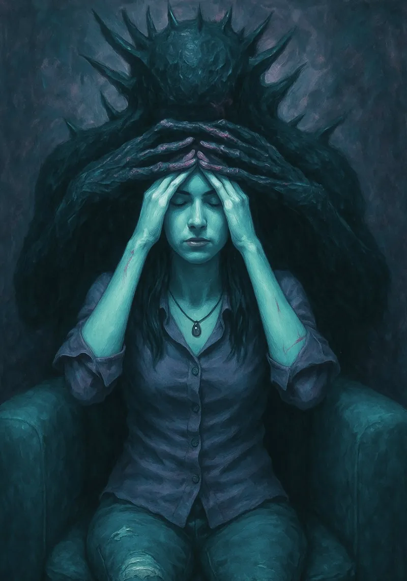 abbraccio del diavolo satana poster con telaio in alluminio da Rawghenee