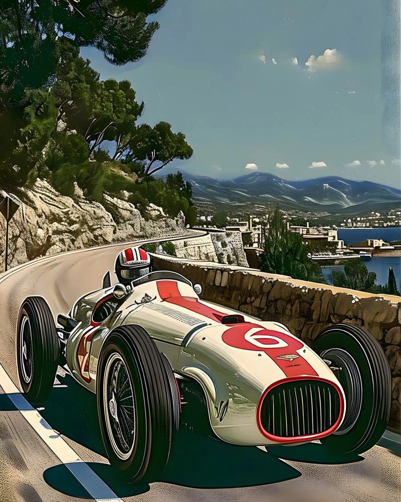 Zuid-Franse oldtimer poster van Vintage Travel Art