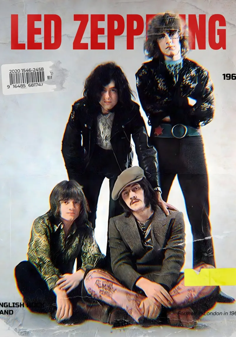 Led Zeppelin 1970s pellicola backlit da Low poly art