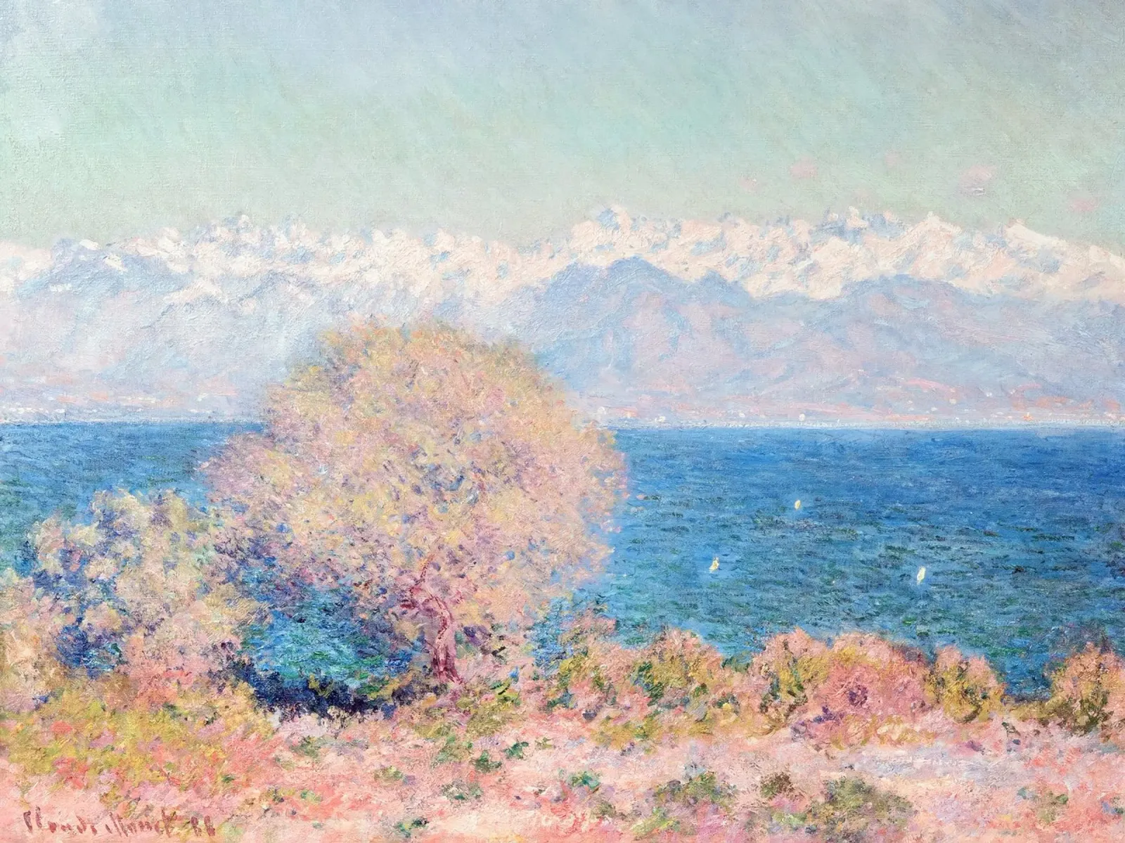 View of Cap d'Antibes Claude Monet carta hahnemühle da apoloprints