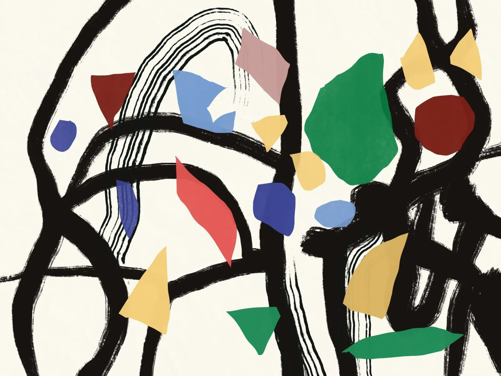 Abstract leaves and branches 03 canvas by Little Dean