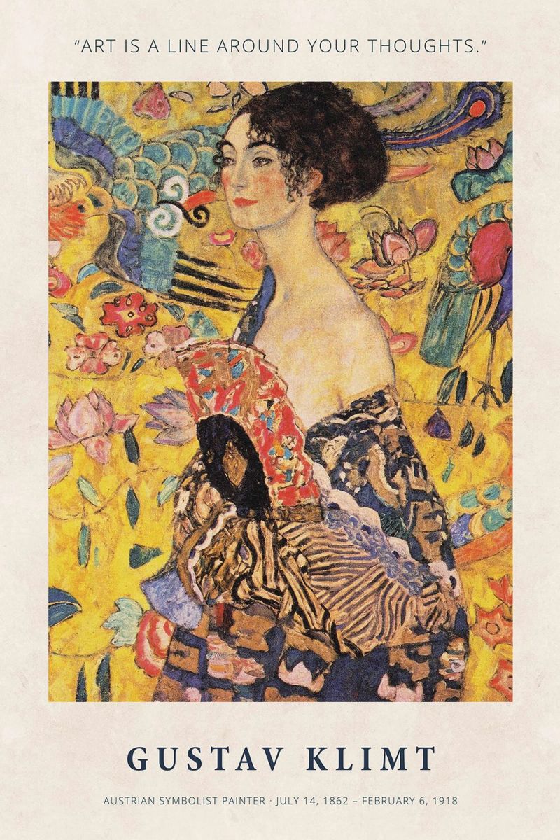 Art is a Line around Your Thoughts print by Gustav Klimt Leinwand von Super Art