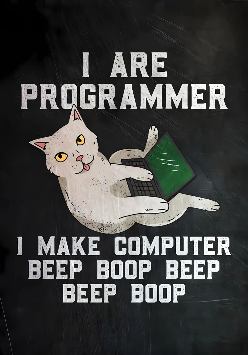gatto computer portatile testo umorismo animale tecnologia cartone animato mem pellicola backlit da Ashish Kashyap