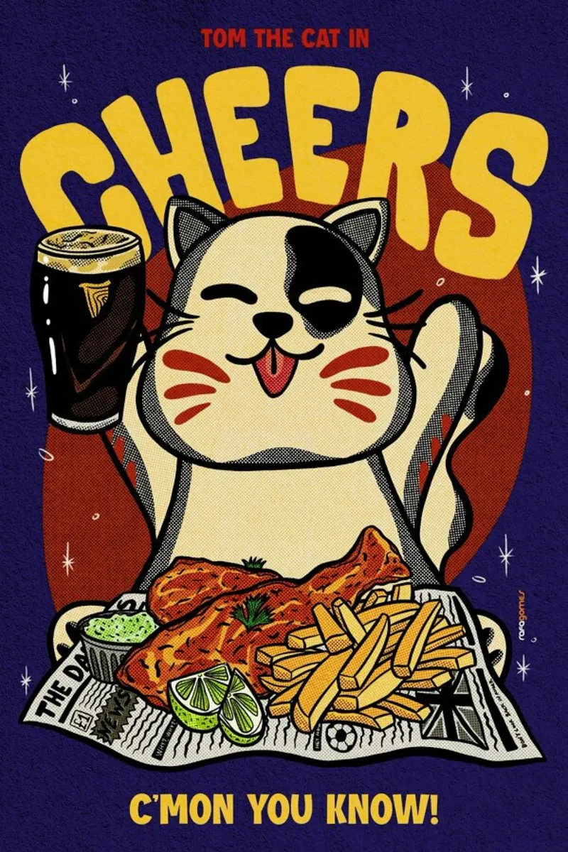 Cheers Baby poster con telaio in plastica da Rafa Gomes