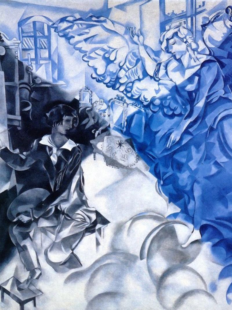 Marc Chagall "Autoportrait avec muse (rêve)" 1917-1918 poster de DuncanBennett shop