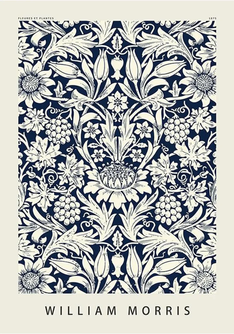 schets zonnebloem william morris ontwerp hahnemühle van komo store