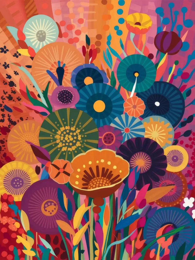 Festival Bloom Flare poster con telaio in plastica da Zep Layers