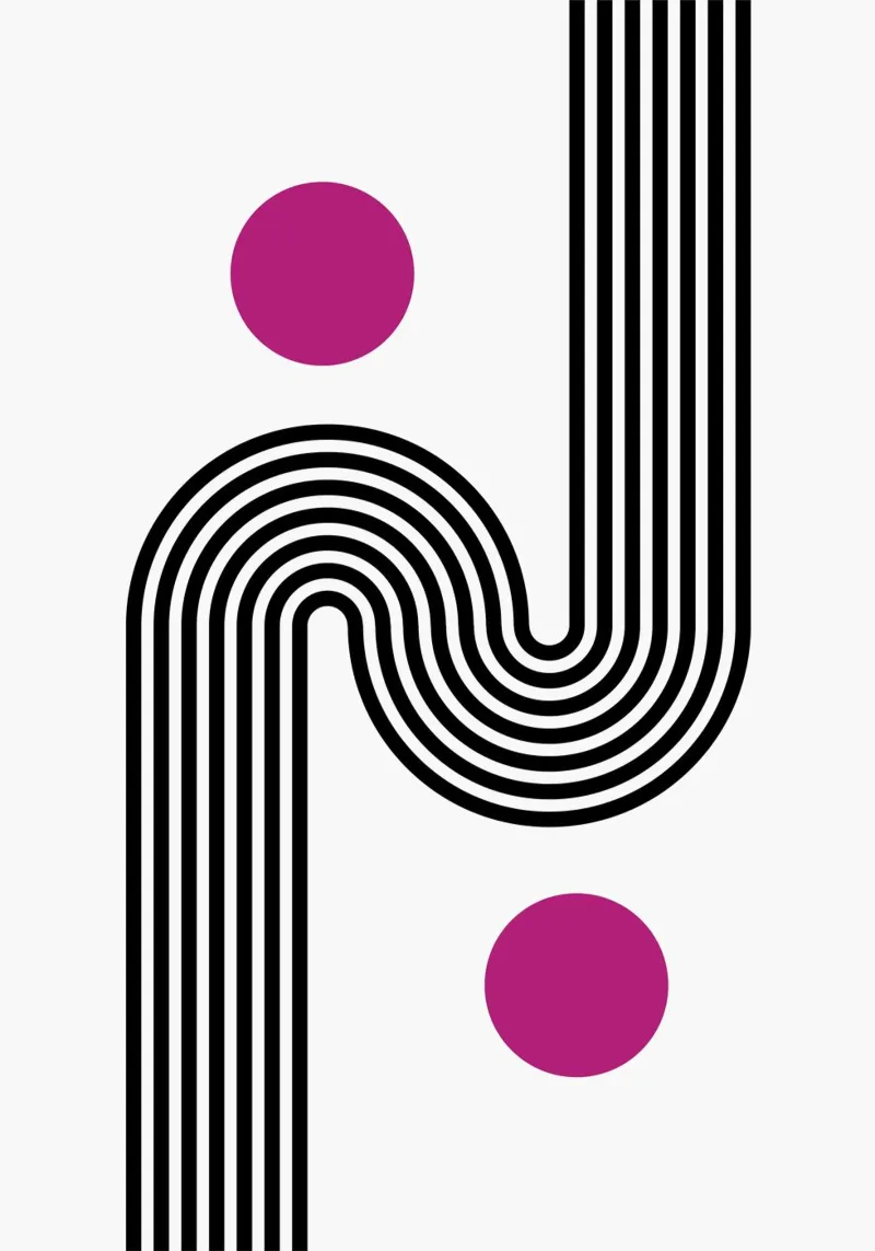 Op Art Curves & Dots - Modern Abstract Geometric Print canvas by NorwesClub