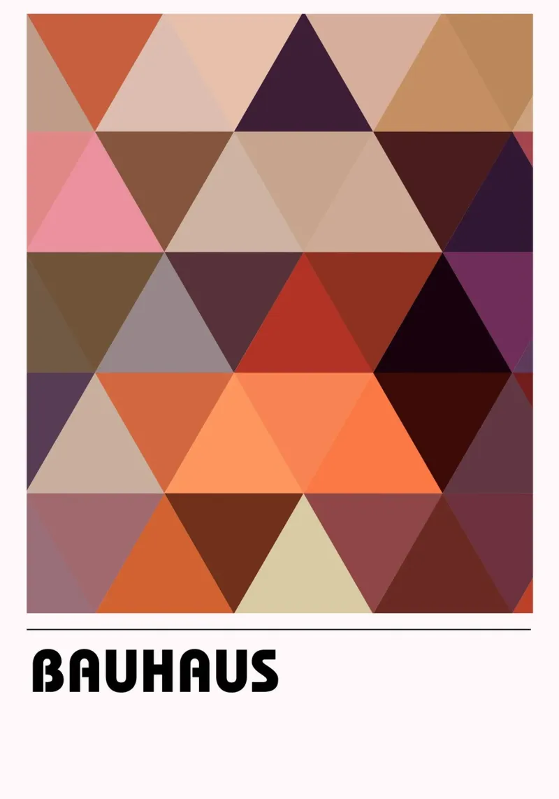 Bauhaus Triangle Grid - Geometric Abstract Modern Art Print metacrilato de NorwesClub