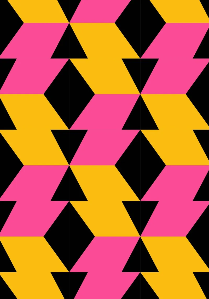 Op Art Zigzag Pattern - Imprimé géométrique rose, jaune et noir hahnemühle de NorwesClub