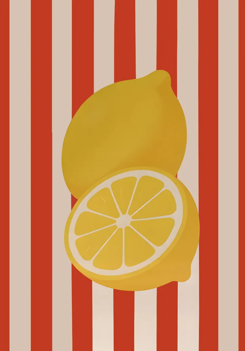 Zitrone Pop Art Hahnemühle von Attaboy Dsgn