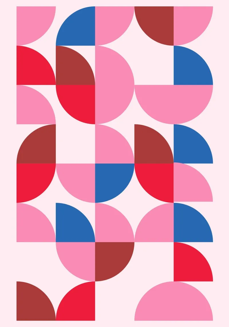 Armonia geometrica colorata - Patte astratto di ispirazione Bauhaus plexiglass da NorwesClub