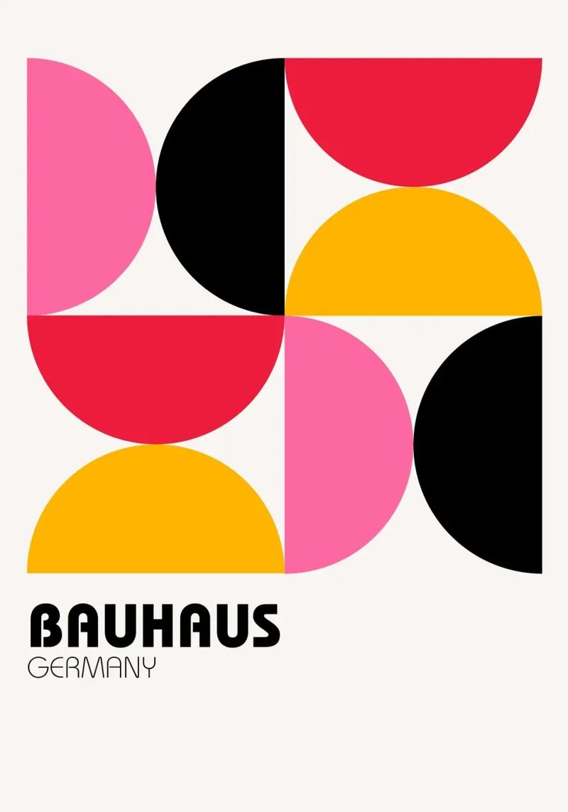 Bauhaus Alemania Pop - Geometric Abstract Art Print lámina retroiluminada de NorwesClub