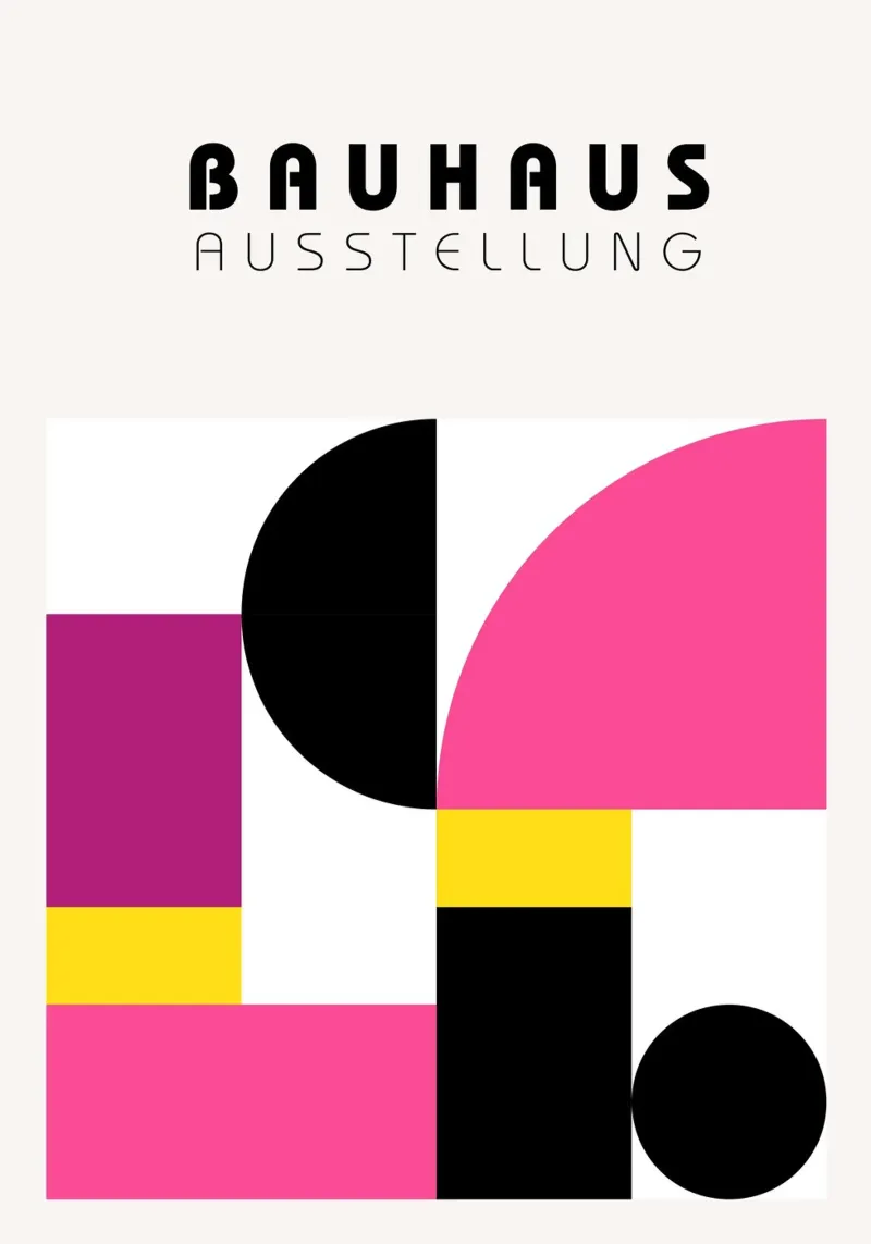 Bauhaus tentoonstelling: Geometrisch abstract, levendig modern Poste poster van NorwesClub