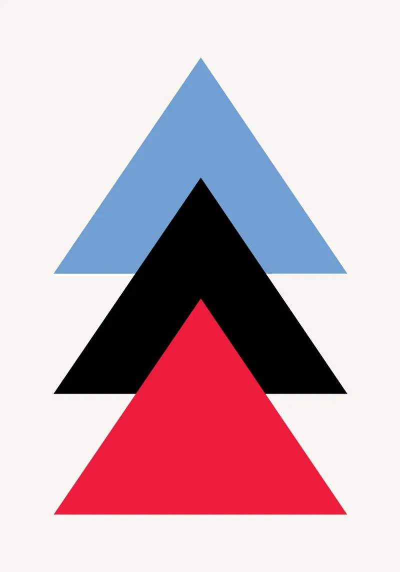 Ascesa Bauhaus: Triangoli geometrici, minimalista e moderno Tre carta hahnemühle da NorwesClub