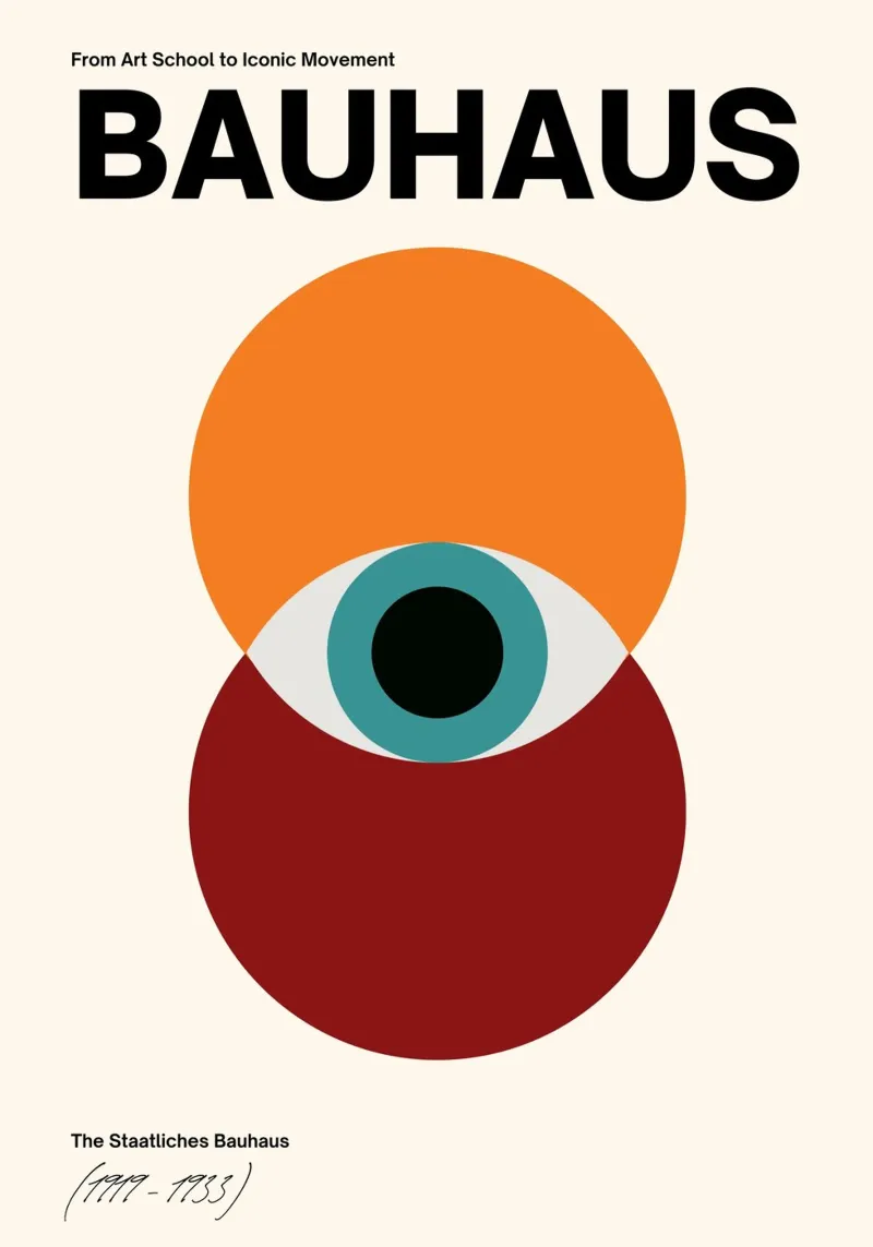 Bauhaus Eye: Iconic Modernism, Abstract Geometric Trend Art canvas by NorwesClub