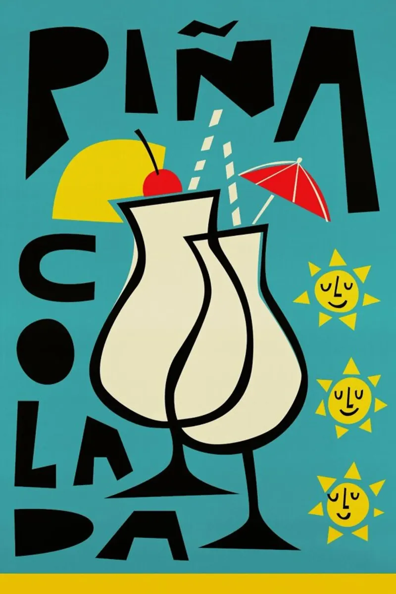 Cocktail Piña Colada pellicola backlit da Fox & Velvet